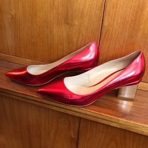 Nicholas Kirkwood Red Patent Leather Prism Pumps